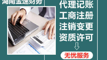 湖南金速财务提供公司注册,变更,注销,代理记账,财务会计等